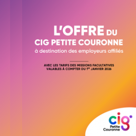 Couveture l'offre du CIG Petite Couronne avec les tarifs valables à compter du 1er janvier 2026